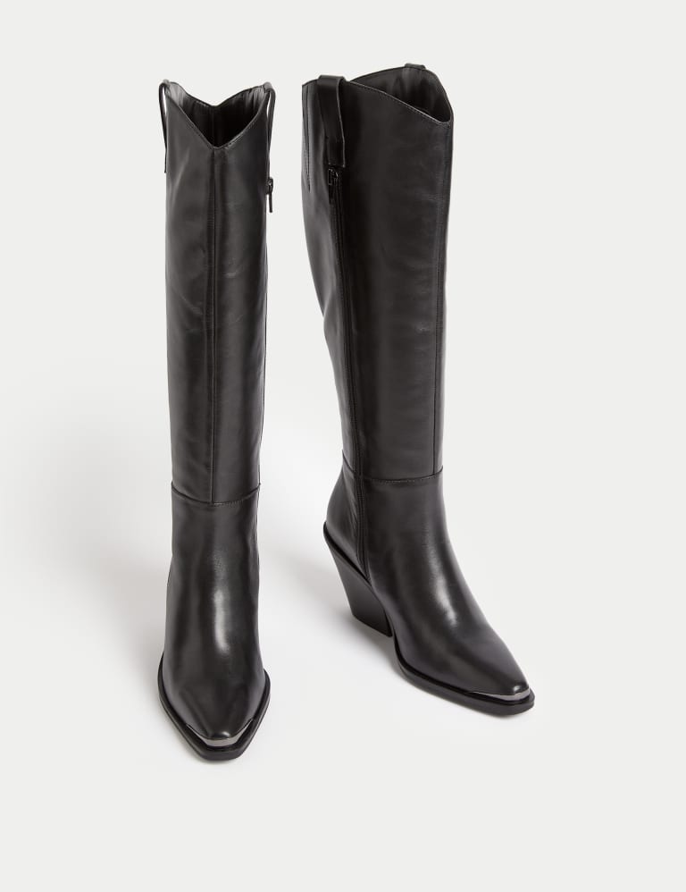 Marks and spencer black knee cheap high boots