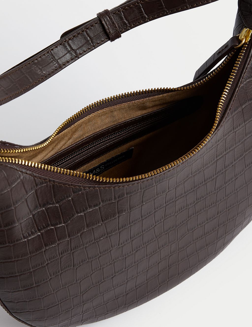 Leather Croc Effect Shoulder Bag 4 of 4