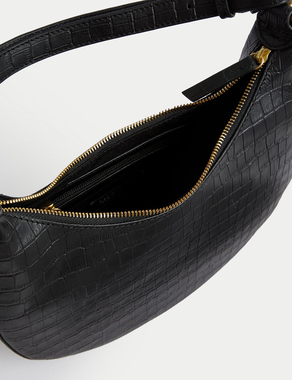 Leather Croc Effect Shoulder Bag 4 of 4