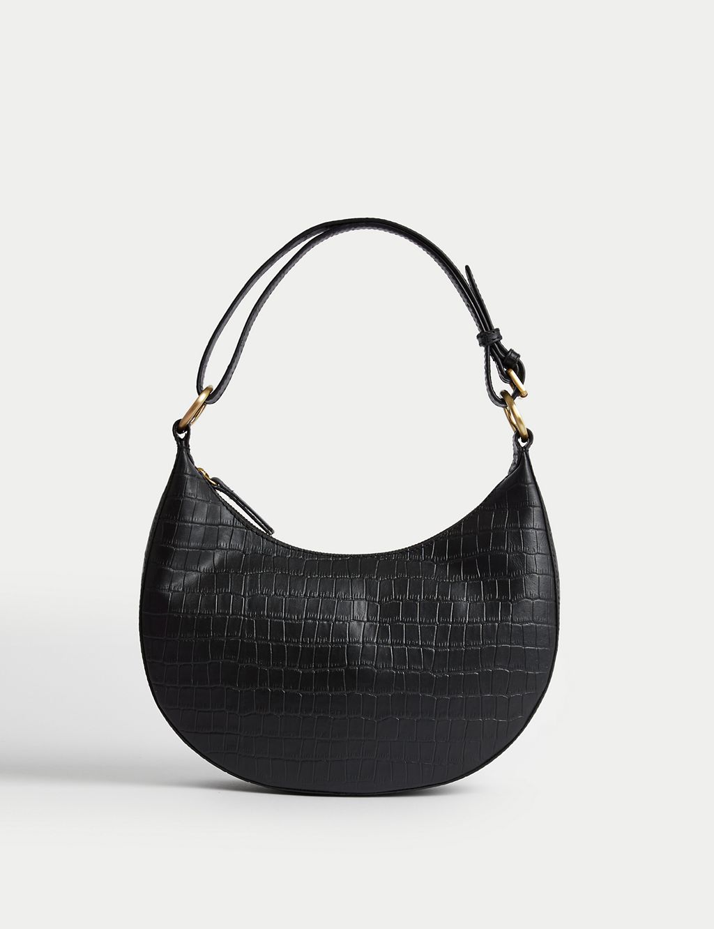 Leather Croc Effect Shoulder Bag 3 of 4