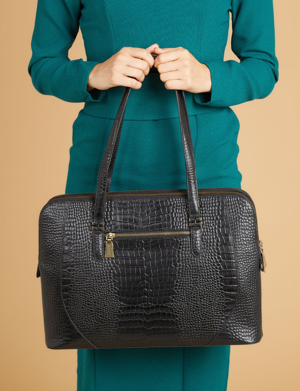 Leather Croc Effect Tote Bag 3 of 3