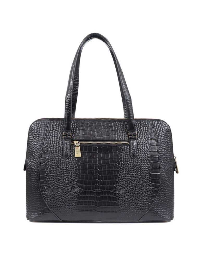 Faux Leather Croc Effect Tote Bag