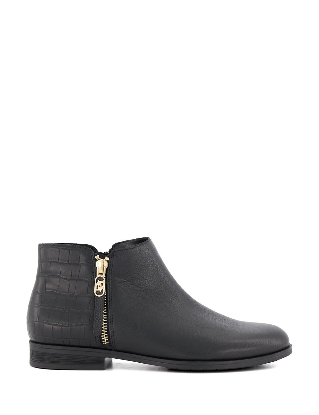 Leather Croc Flat Ankle Boots | Dune London | M&S