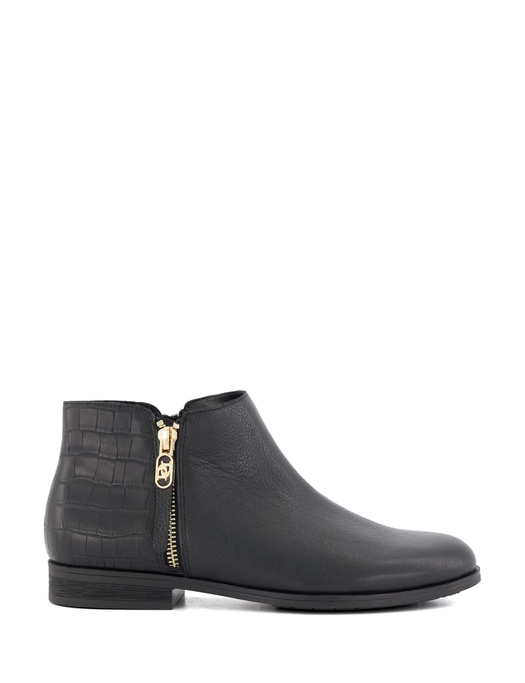 Black flat cheap ankle boots