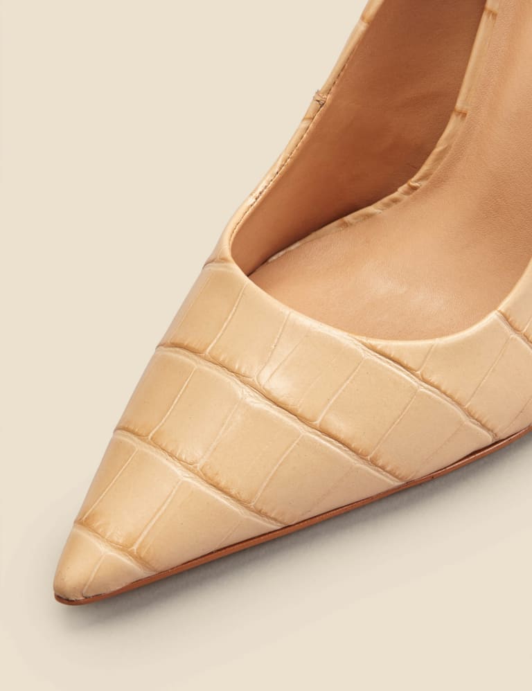 Leather Croc Stiletto Heel Court Shoes SOSANDAR M S