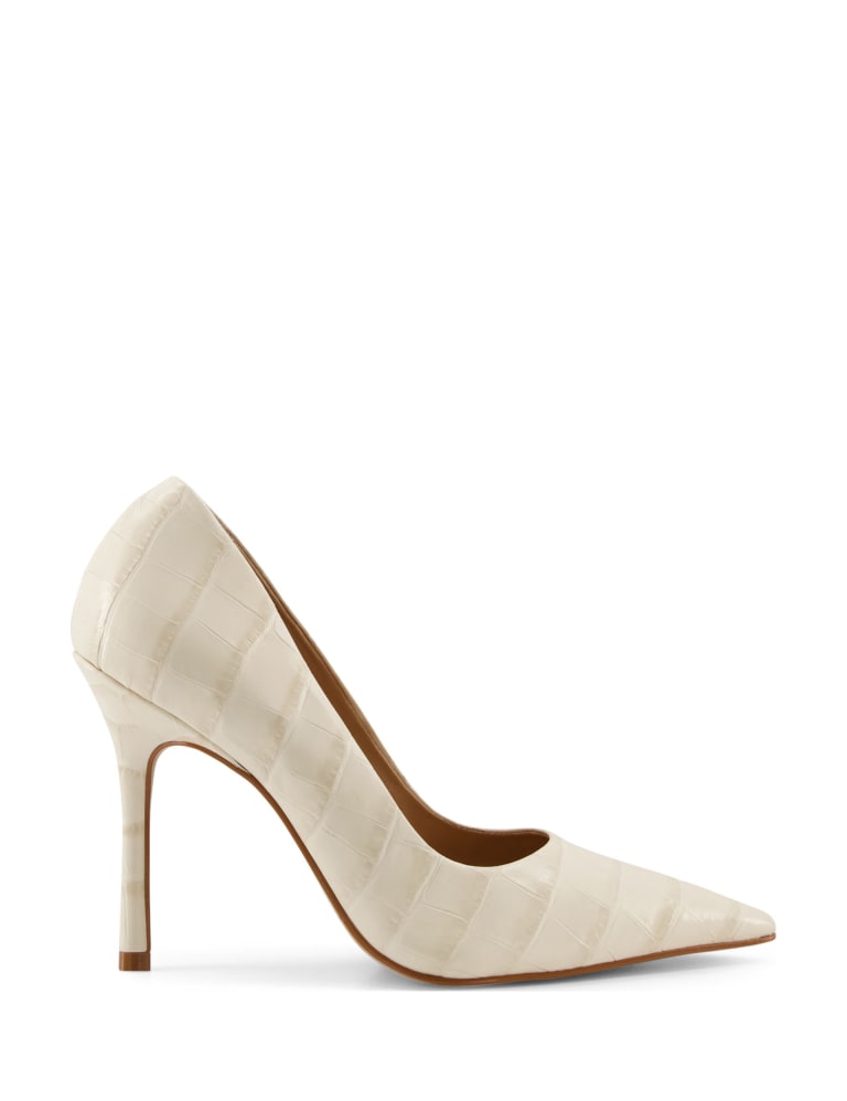 Leather Croc Stiletto Heel Pointed Shoes Dune London M S