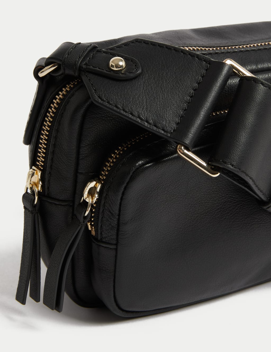 Black leather crossbody camera bag cheap