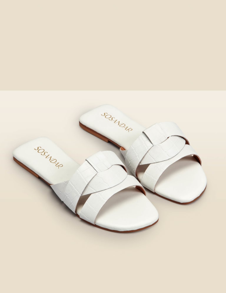 White flat mules sales