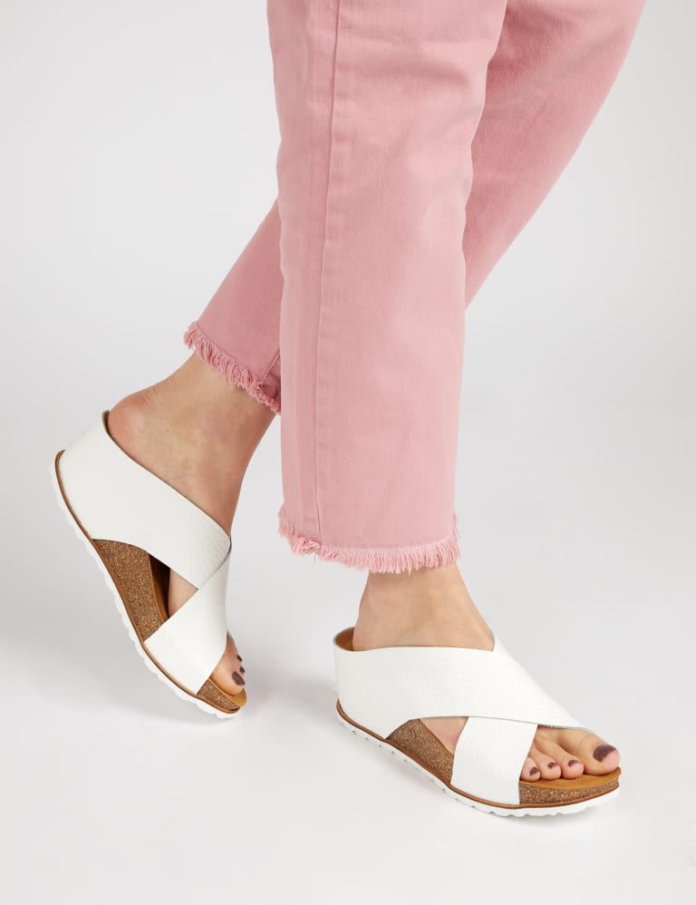 Leather Crossover Platform Mules Jones Bootmaker M S