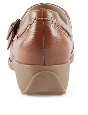 Leather Cut-Out Dolly Court Shoes Image 2 of 6