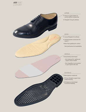 Leather Derby Brogue Shoes with Airflex™ Image 2 of 6