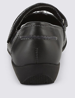Leather Dolly Flat Court Shoes Image 2 of 4