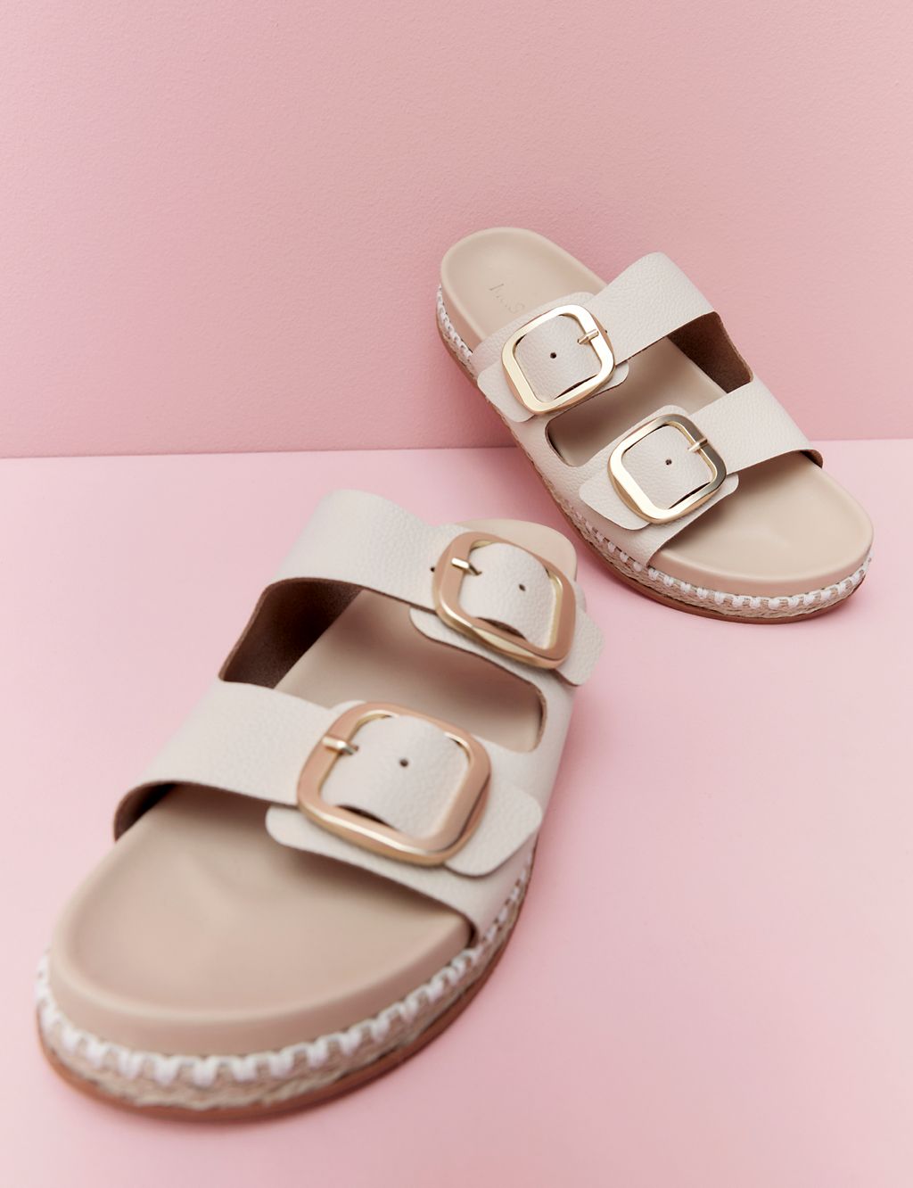 Leather Double Buckle Flatform Sandals 4 of 4