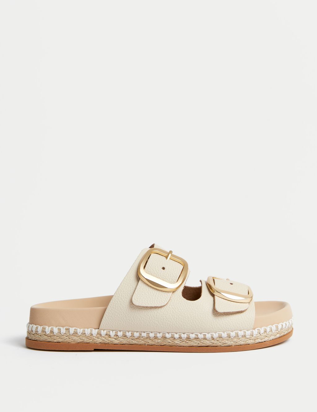 Leather Double Buckle Flatform Sandals 3 of 4