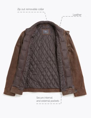 Marks and spencers leather on sale jackets