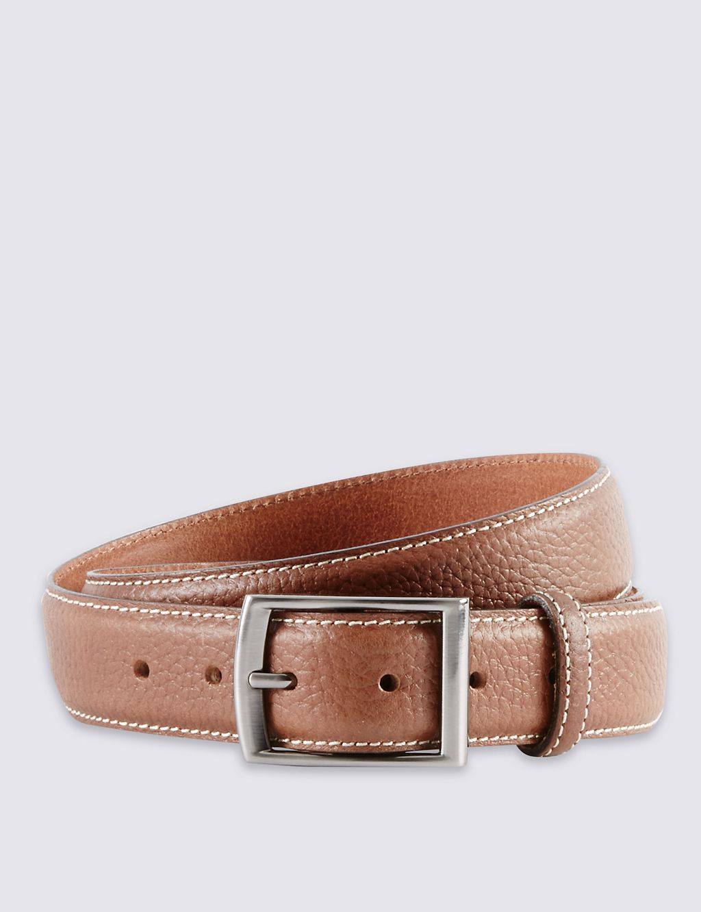 Leather Double Keeper Edge Stitched Belt 1 of 1