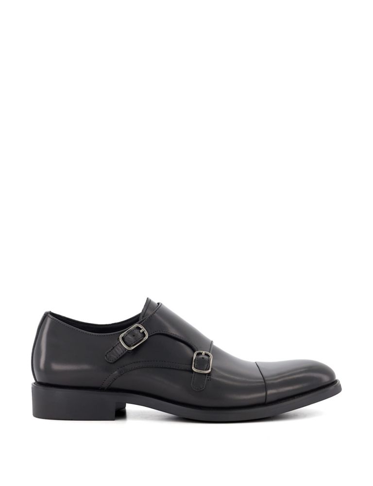 Leather Double Monk Strap Shoes 1 of 3