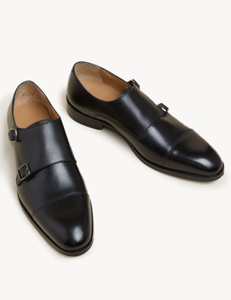Leather Double Monk Strap Shoes Autograph M S
