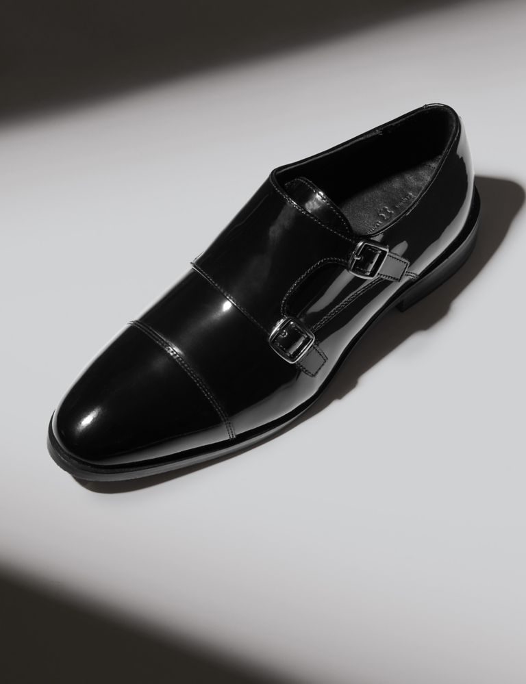 Leather Double Monk Strap Shoes 1 of 5