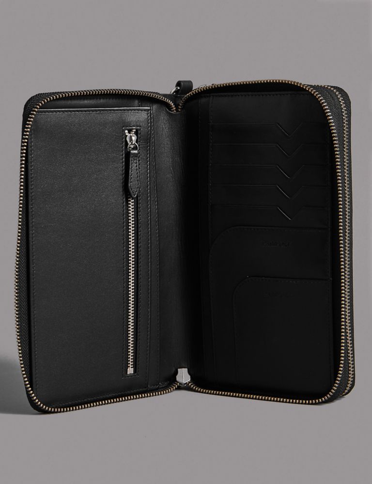 Leather Double Travel Wallet with Cardsafe™ 2 of 5