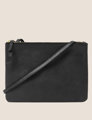 Leather Double Zip Cross Body Bag Image 2 of 6