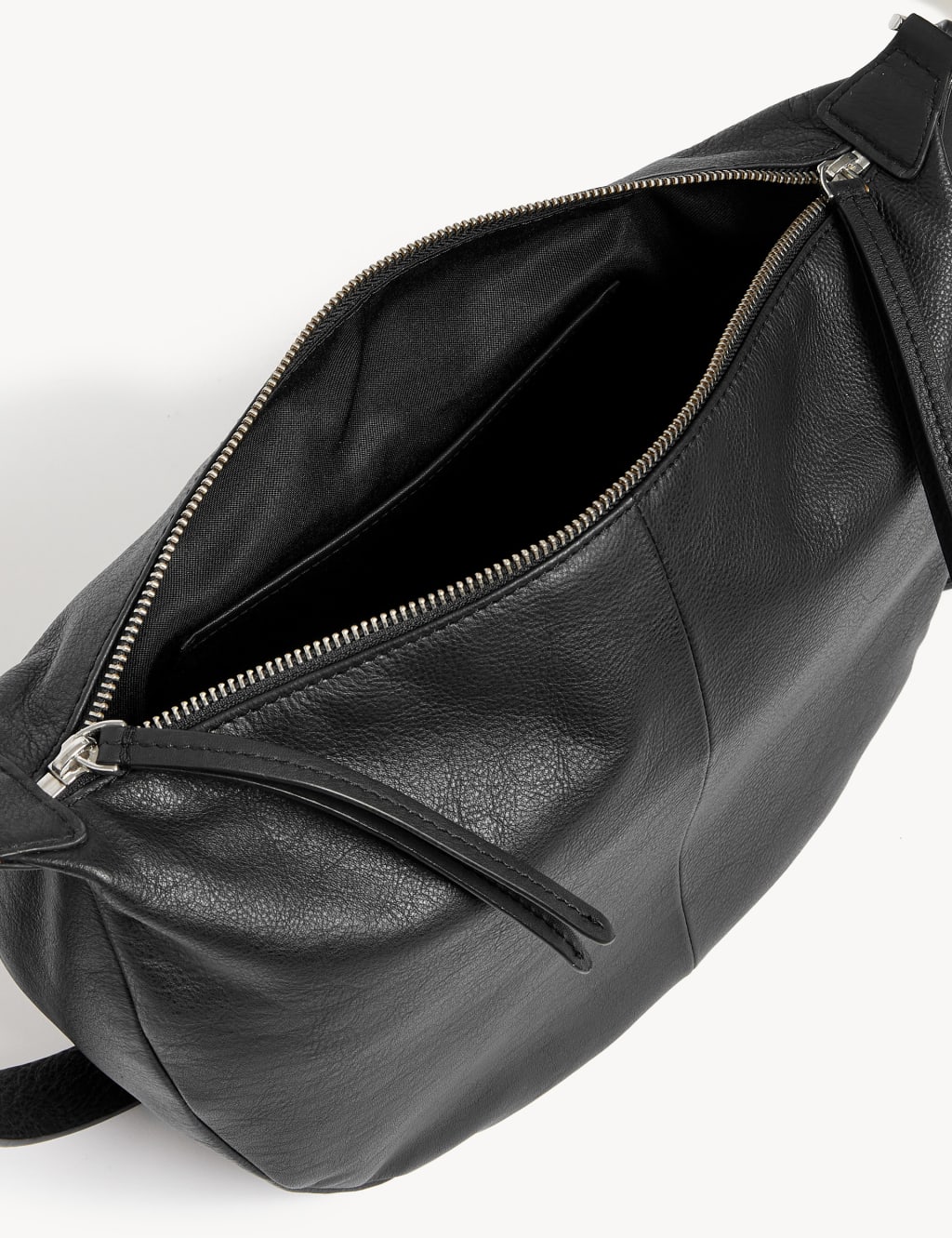 Leather Double Zip Cross Body Bag M&S Collection M&S