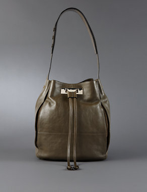 Leather Drawstring Duffle Bag Image 2 of 5