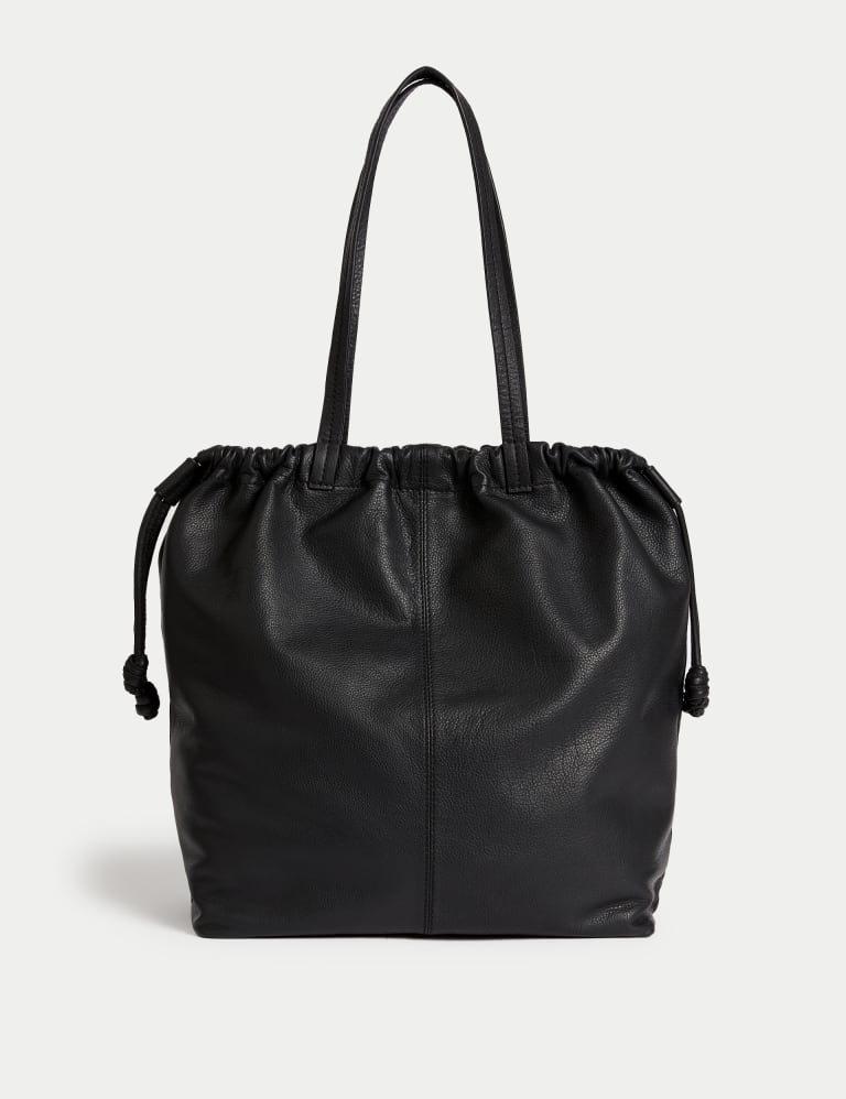 Leather Drawstring Tote Bag M S Collection M S