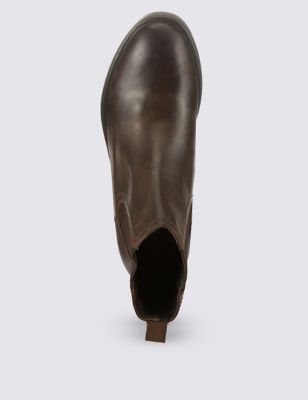 Leather Elastic Chelsea Boots Image 2 of 4