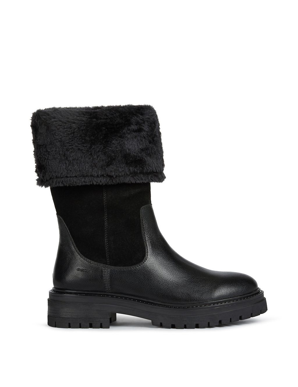 Leather Faux Fur Chunky Winter Boots 3 of 5