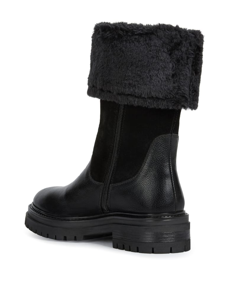 Leather Faux Fur Chunky Winter Boots Geox M S