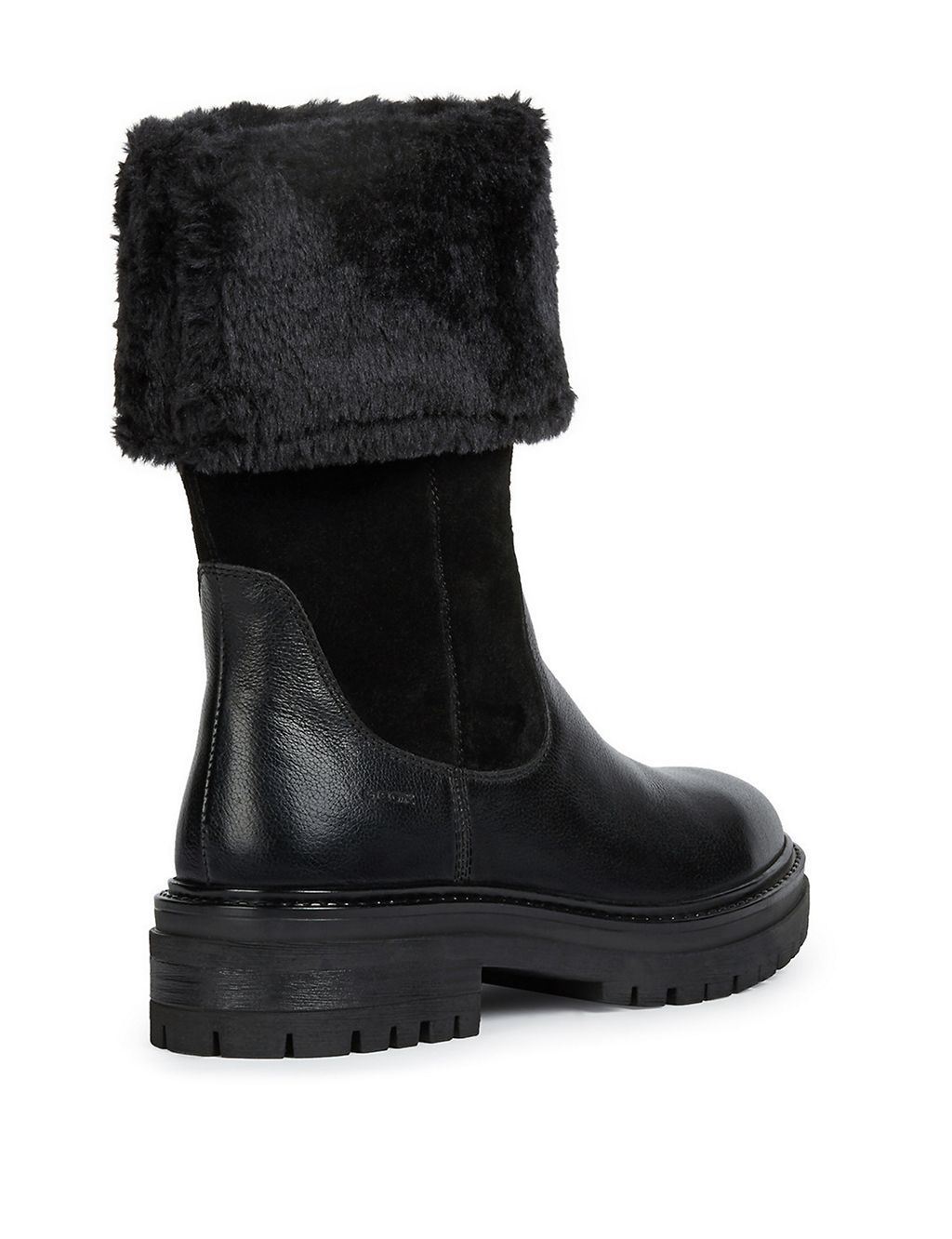 Leather Faux Fur Chunky Winter Boots 4 of 5