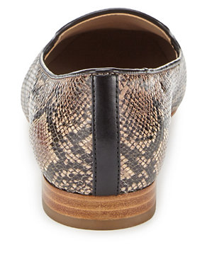 Leather Faux Snakeskin Print Toe Pumps with Insolia Flex® Image 2 of 4