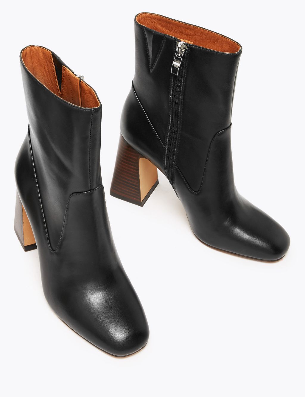 Leather Flared Heel Ankle Boots | Autograph | M&S
