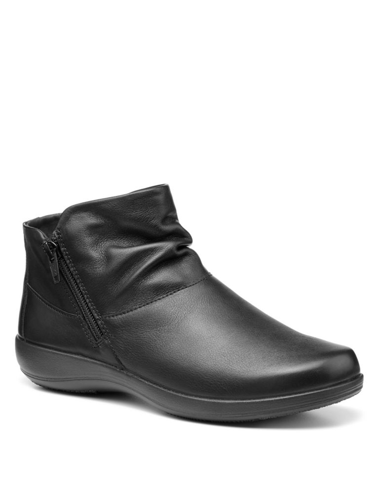 Leather Flat Ankle Boots 2 of 4