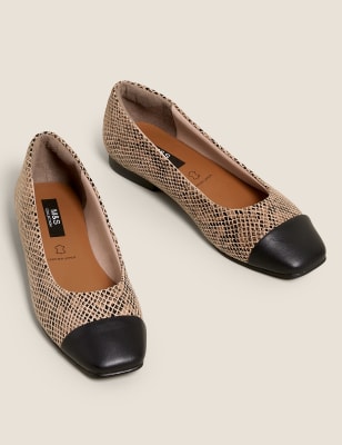 Leather Flat Ballet Pumps, M&S Collection