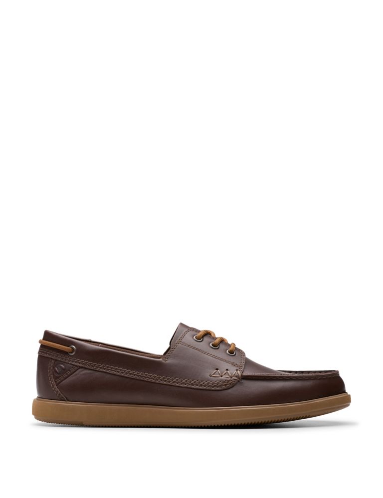 Leather Flat Boat Shoes 1 of 6