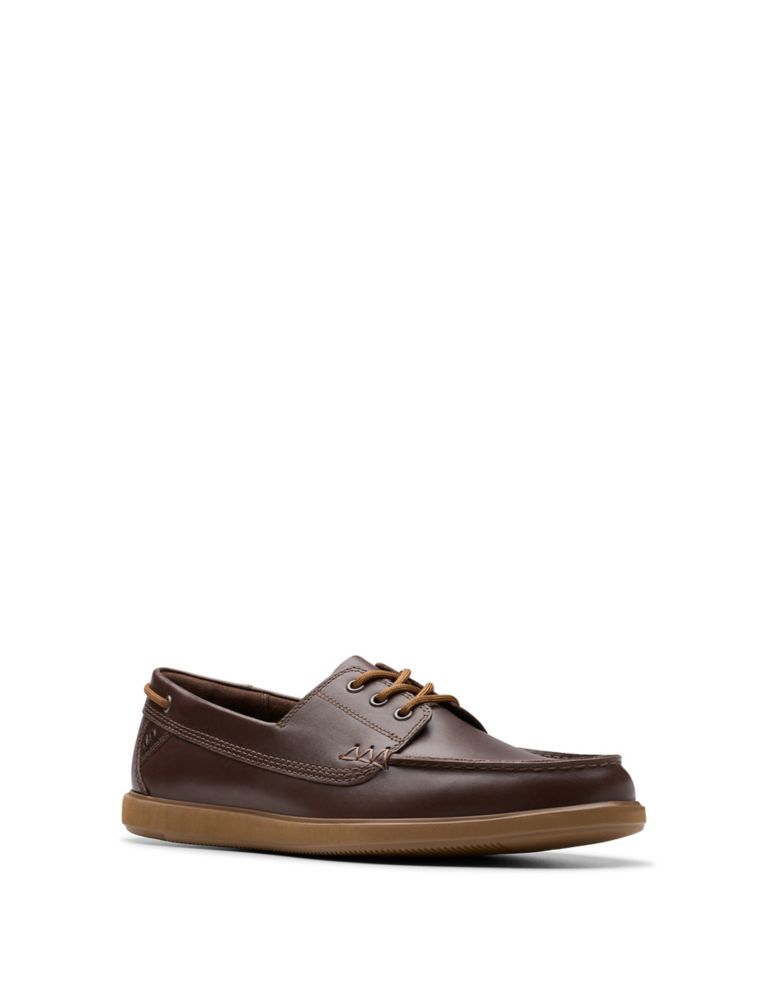 Leather Flat Boat Shoes 2 of 6
