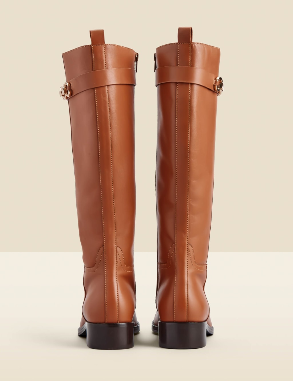 Flat cognac boots online