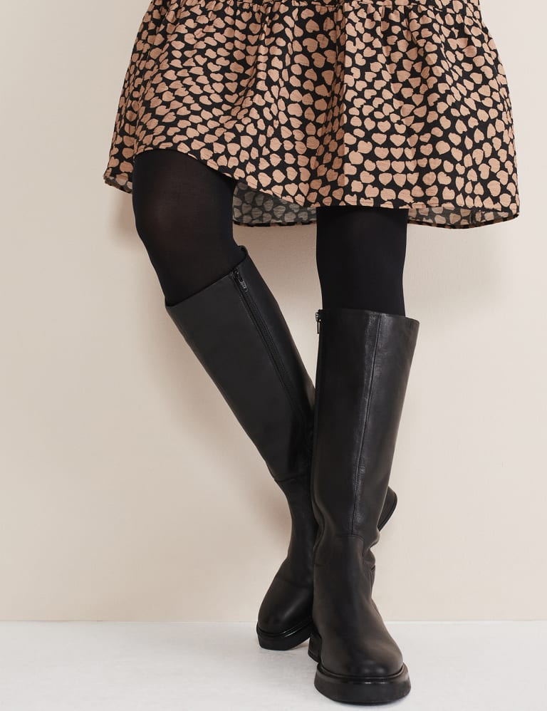 Tall leather flat boots outlet