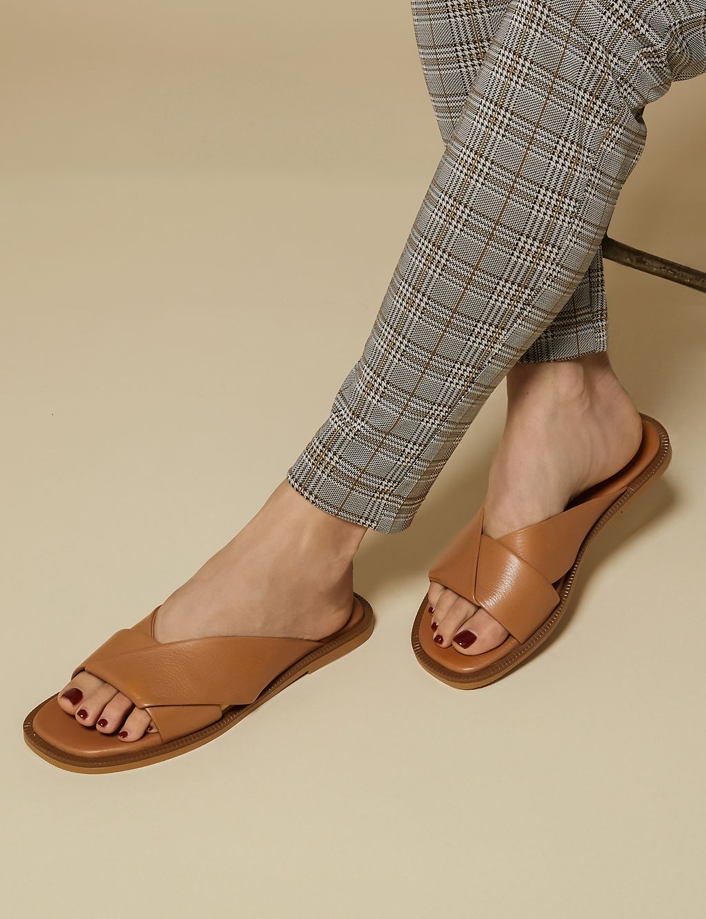 Leather Flat Mules 2 of 7