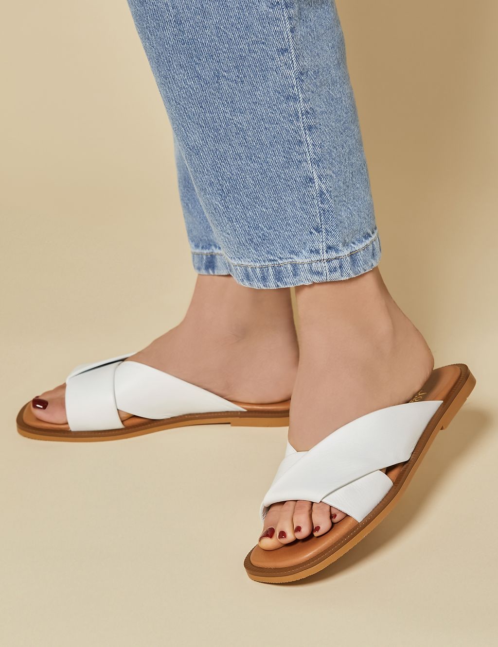 Leather Flat Mules 2 of 7