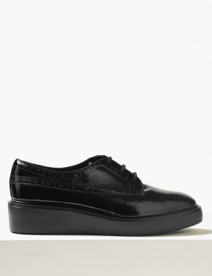 white flatform brogues