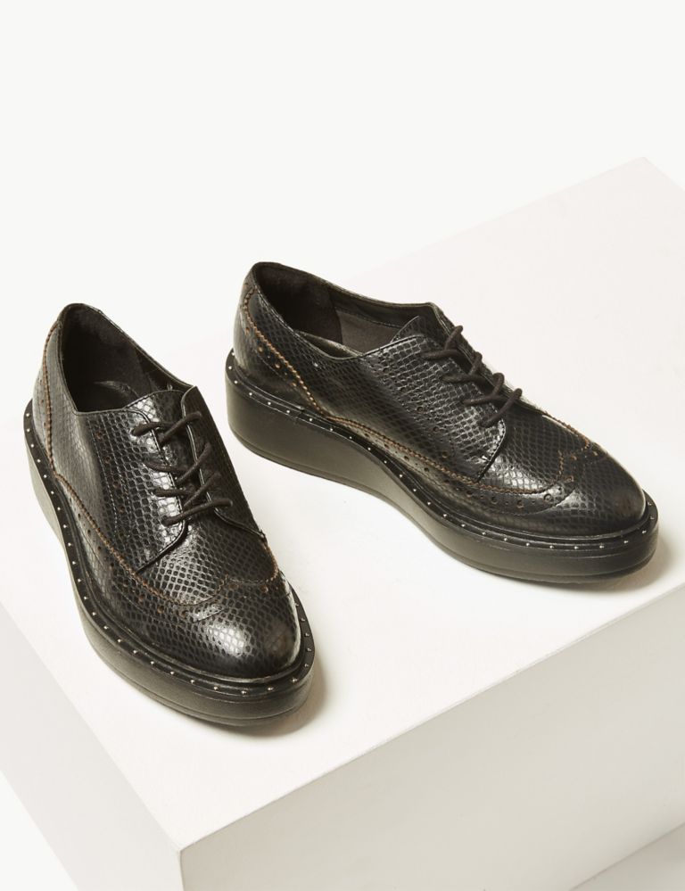 Leather Flatform Brogue Shoes 3 of 5