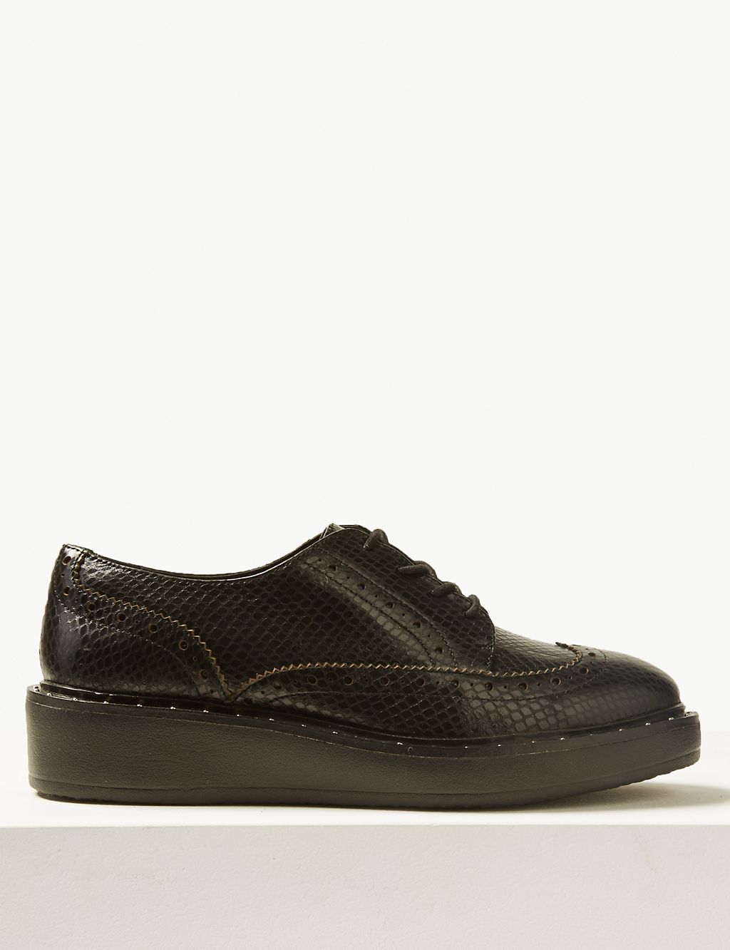 Leather Flatform Brogue Shoes 1 of 5