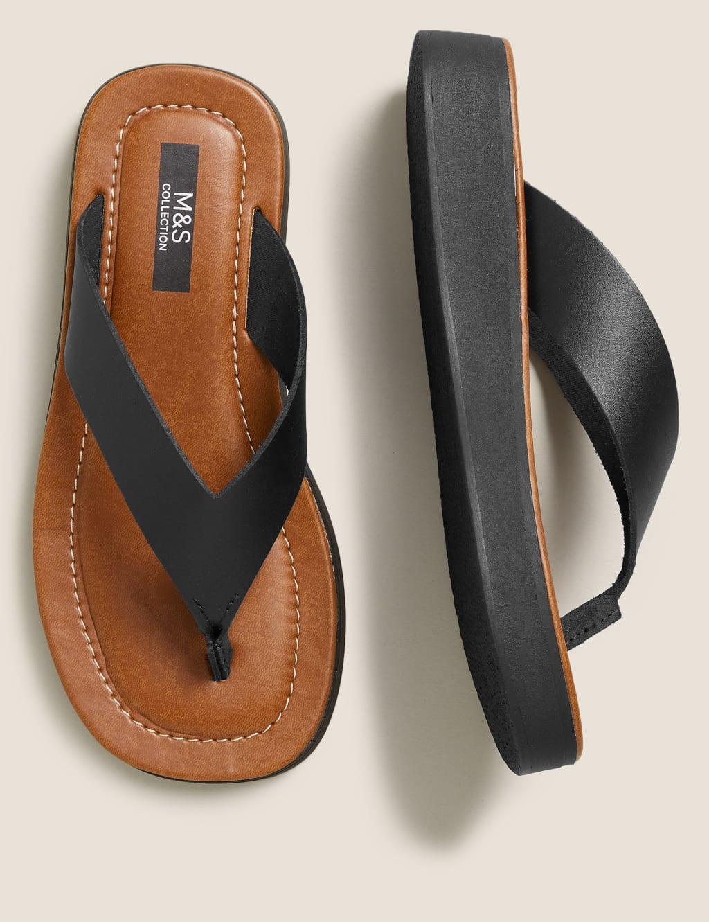 Leather Flatform Flip Flops 2 of 6