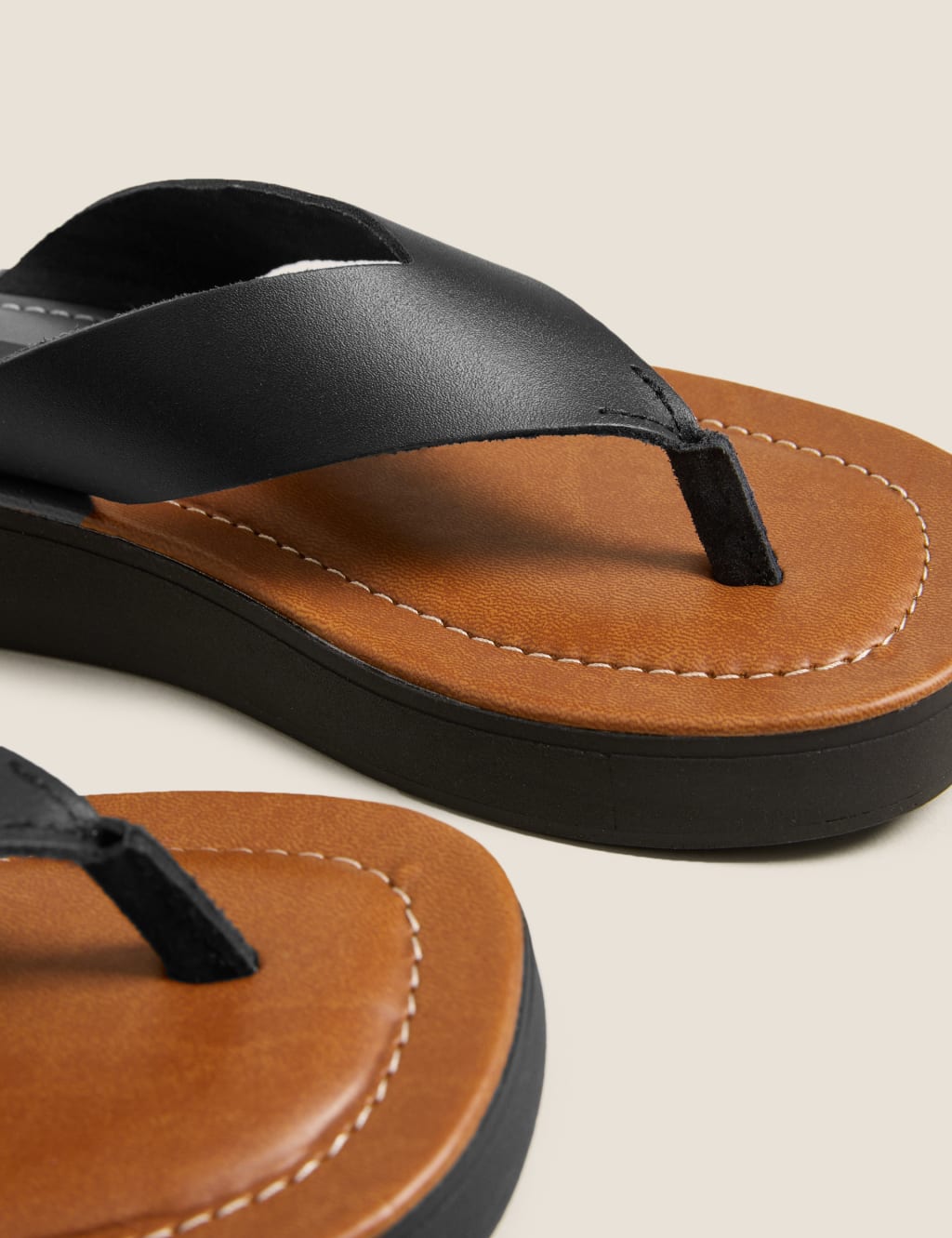 Leather Flatform Flip Flops M&S Collection M&S