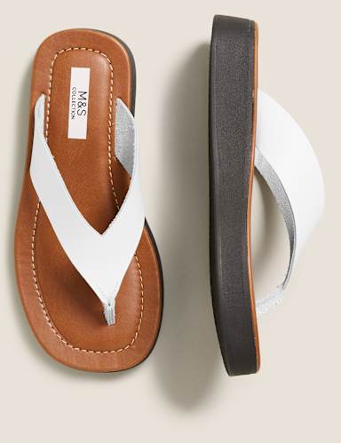 Leather Flatform Flip Flops 3 of 6