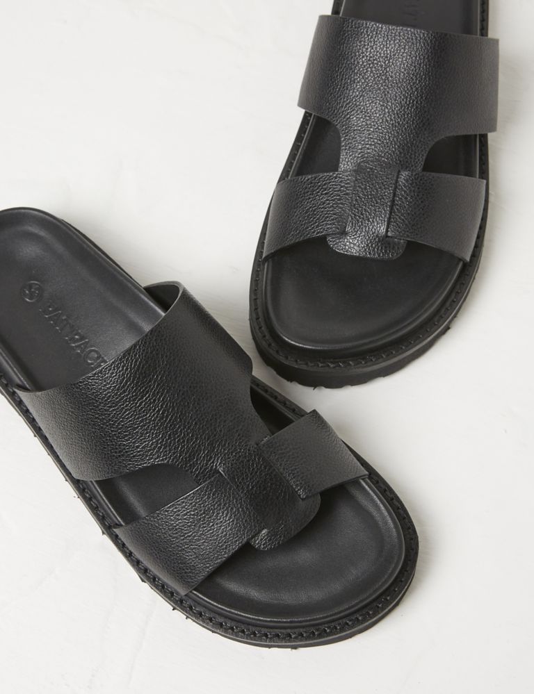 Leather Flatform Footbed Sliders 3 of 3