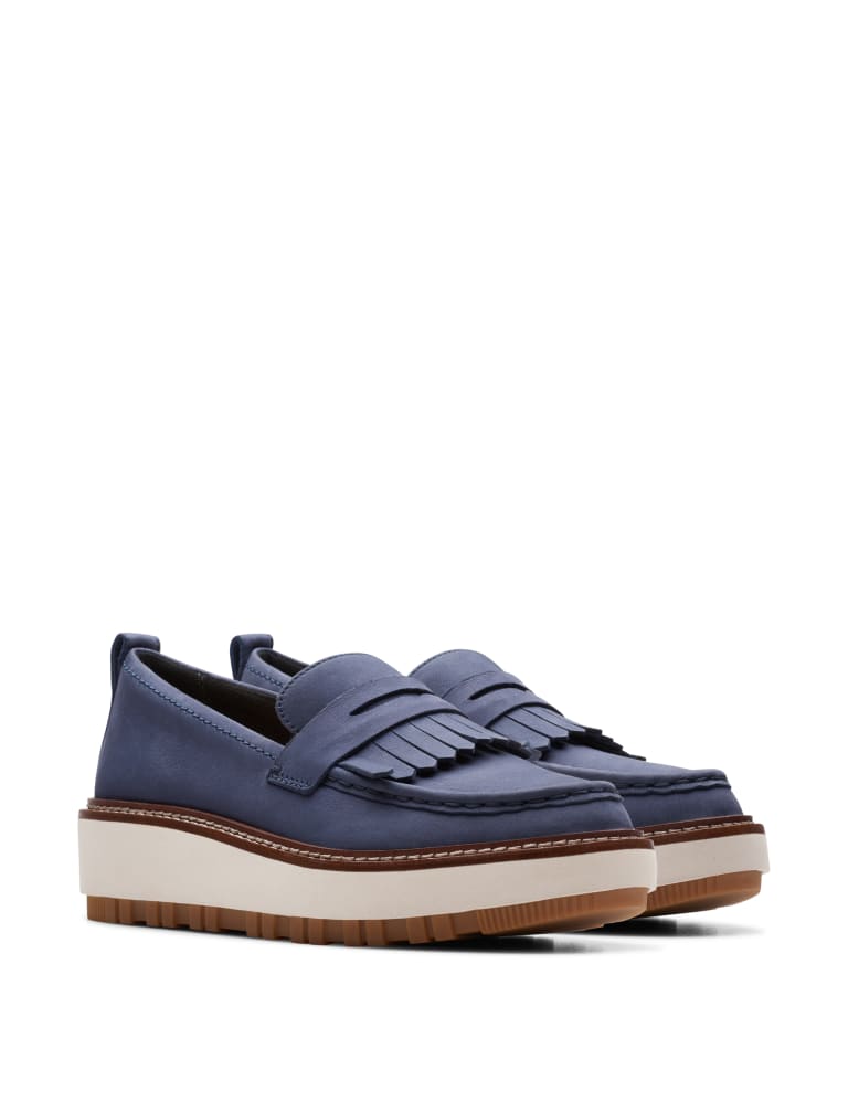 Navy platform loafers deals